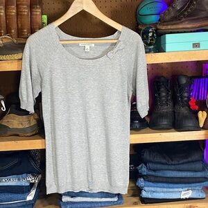 Banana Republic Silk-Blend Short Sleeve Sweater Top – Heather Gray (Size M)